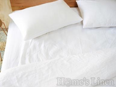 Flat Sheet 100% Natural Len "Lace White", Natural Linens Collection