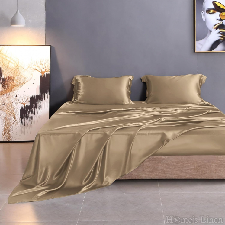 Copy of Copy of Premium Bed Linen Set 100% Natural Silk, "Royal Silk" Collection, black