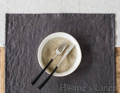 Copy of Copy of Copy of Copy of Linen Napkin with contrasting edging from French natural linen, vintage style "Alaska"