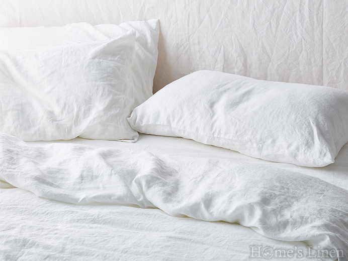 Pillowcase 100% Natural Len "Lace White", Natural Linens Collection