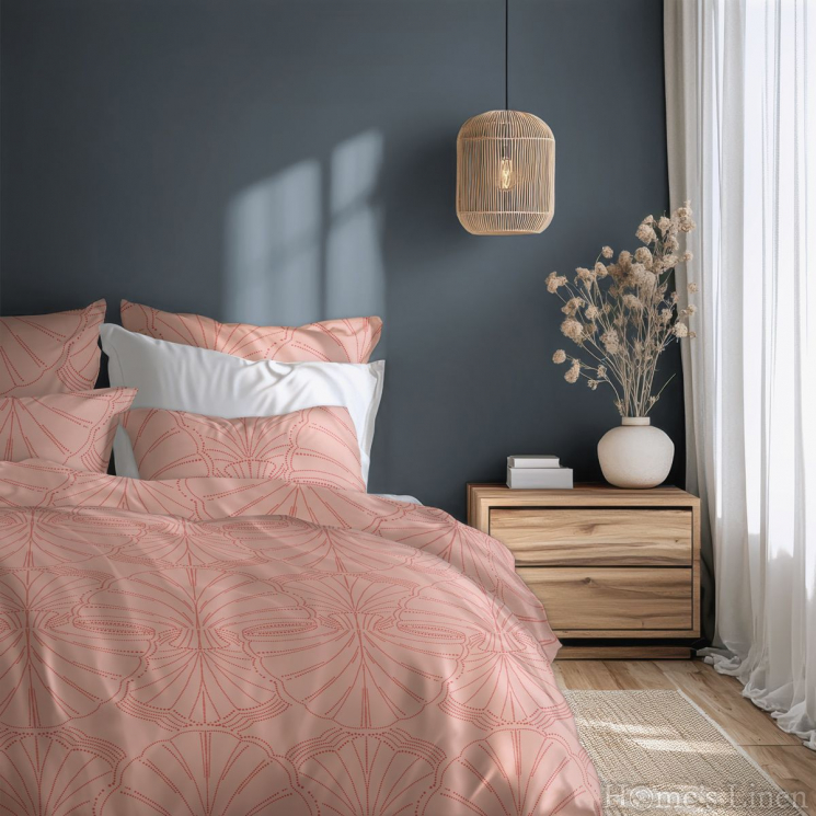 Спален комплект без долен чаршаф памучен сатен, 100% памук "РОЗОВ ПЯСЪК"