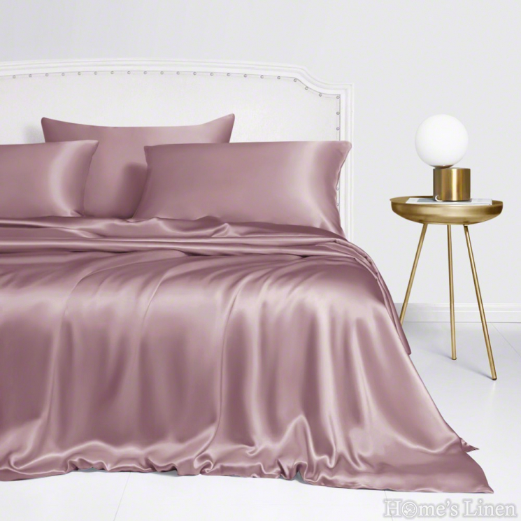 Luxury Bed Linen Set 100% Natural Silk, Royal Silk Collection, vintage rose