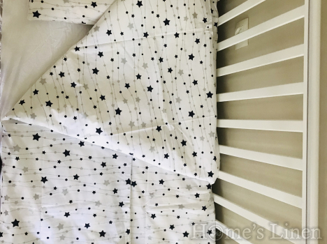 Плик за завивка за бебешко креватче 100% памук "Светещи звездички"