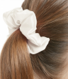 Hairband 100% Natural Silk, Standard size, Style "Scrunchie" White