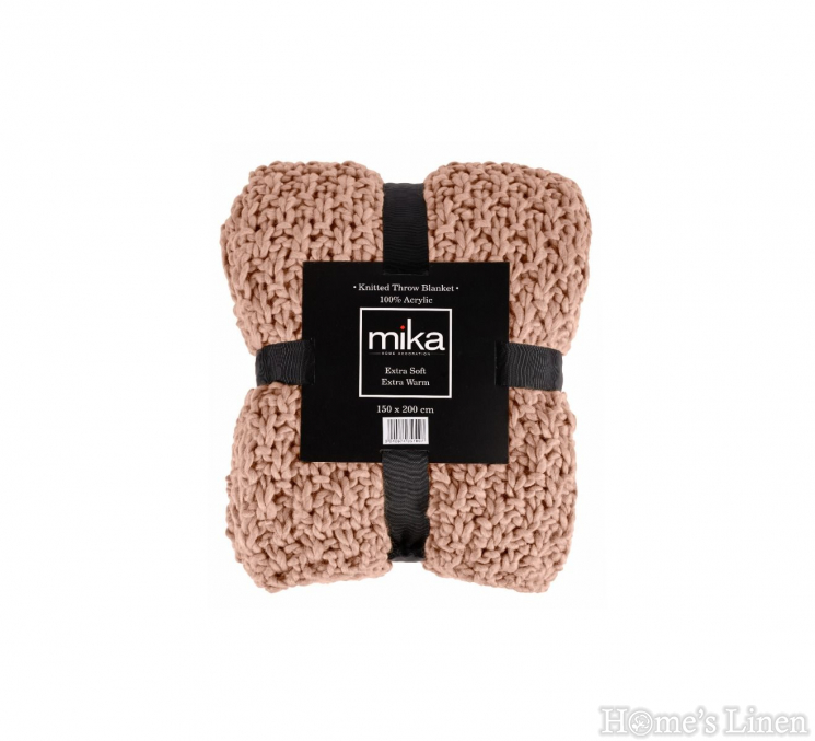 Одеяло с едра плетка "Pink", Chuncky Knitted Collection, Mika