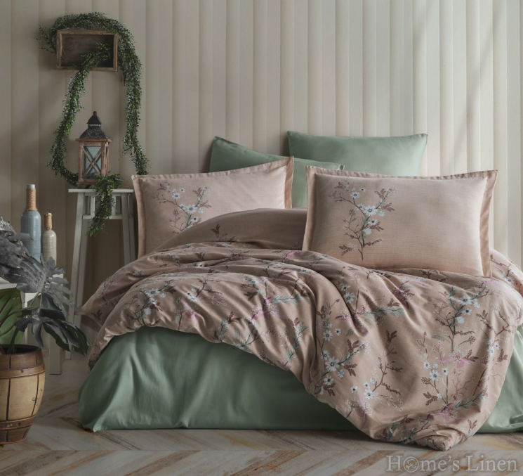 Спален комплект памучен сатен, 100% памук "Barleta", V1 Beige