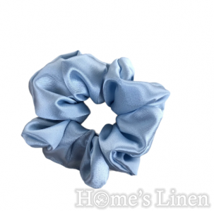 Ластик за коса 100% естествена коприна стил Scrunchie "Dove Blue" стандартен размер