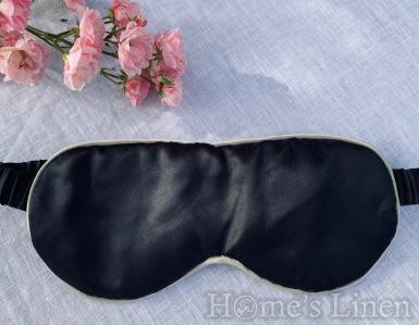 Копринена маска за сън 100% естествена коприна от буби "Dawn" Black with contrast edges, EM&EVE
