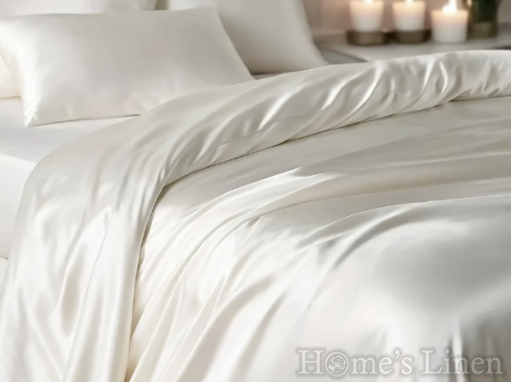 Премиум спален комплект 100% естествена коприна от копринени буби Royal Silk Mulberry Collection 22 Momme 6A Grade, Ivory Премиум спален комплект 100% естествена коприна от копринени буби Royal Silk Mulberry Collection 22 Momme 6A Grade, Ivory