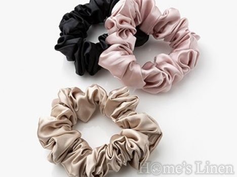 Ластик за коса 100% естествена коприна стил Scrunchie "Roseward Vintage" размер Скини, EM&EVE