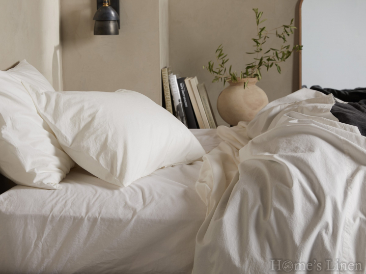 Premium Bed Linen Set Percale, 100% Cotton 400 TC "Home" Ecru, Premium Collection
