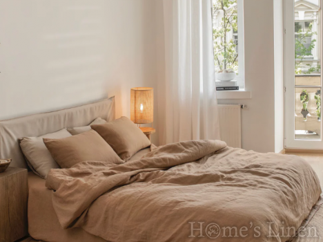 Спален комплект от 100% Френски пран лен 185гр/кв.м. "Бадем", Natural Linens Collection Спален комплект от 100% Френски пран лен 185гр/кв.м. "Бадем", Natural Linens Collection
