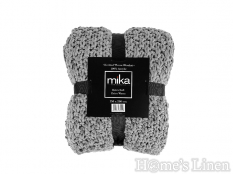 Одеяло с едра плетка "Grey", Chuncky Knitted Collection, Mika Одеяло с едра плетка "Grey", Chuncky Knitted Collection, Mika