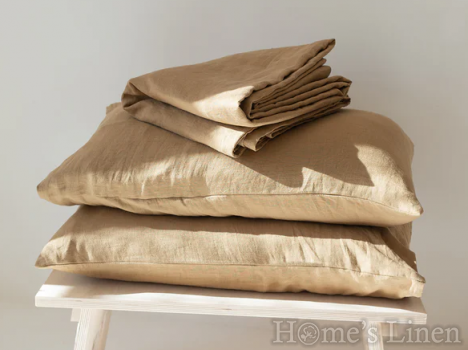 Долен чаршаф с ластик 100% Френски пран лен 185гр/кв.м. "Бадем", Natural Linens Collection Долен чаршаф с ластик 100% Френски пран лен 185гр/кв.м. "Бадем", Natural Linens Collection