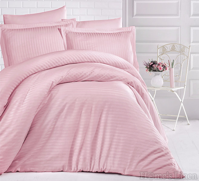 Bed Linen Set cotton sateen-stripe, 100% cotton "Uni" - different colors