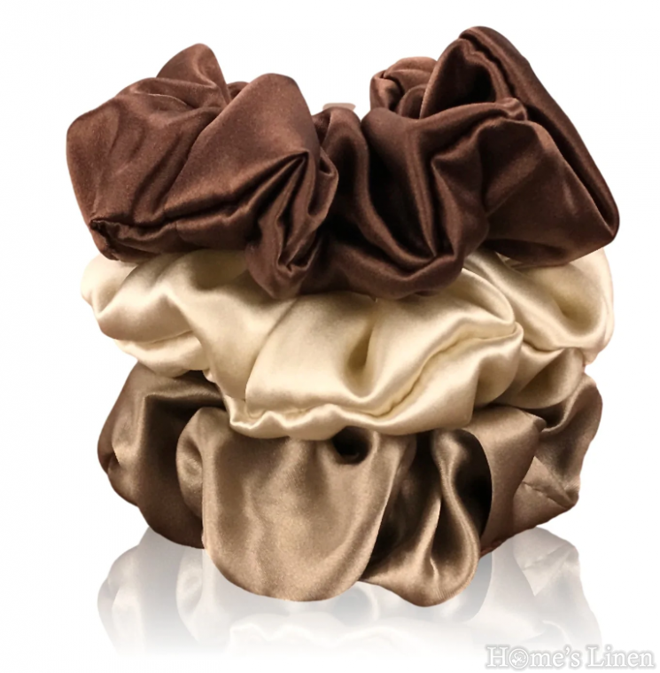 Scrunchie 100% Natural Silk, standard size "Gold", EM&EVE
