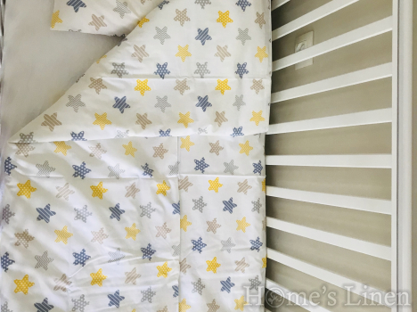 Плик за завивка за бебешко креватче 100% памук "Шарени звездички"