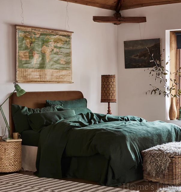 Спален комплект от 100% Френски пран лен 185гр/кв.м. "Гора", Natural Linens Collection