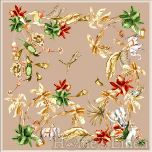 Luxury Silk Scarf 100% Natural Silk "Saltare florum", EM&EVE