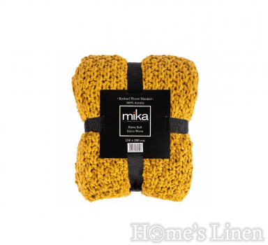 Одеяло с едра плетка "Yellow", Chuncky Knitted Collection, Mika