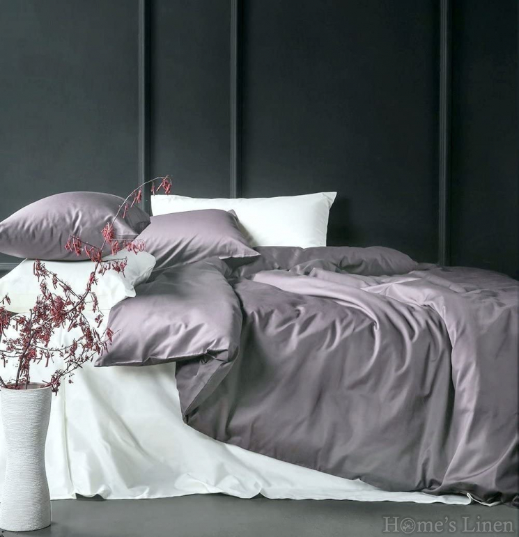 Premium Bed Linen Set Cotton Sateen, 100% Cotton 300TC "Plain" Mineral Blue, PremiumCollection
