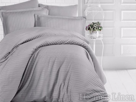 Спален комплект памучен сатен-райе, 100% памук "Uni" - различни цветове