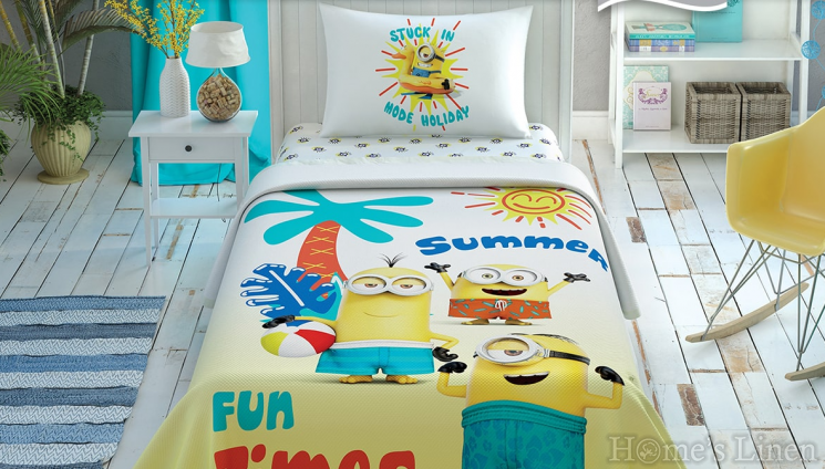 Детски спален комплект 100% памук "Minion Summer"