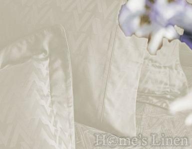Luxury Bed Linen Set, 100% Egyptian cotton jacquard "VA Logo" ivory, Valeron