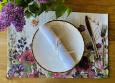Linen Napkin with contrasting edging from French natural linen, vintage style "Alaska"