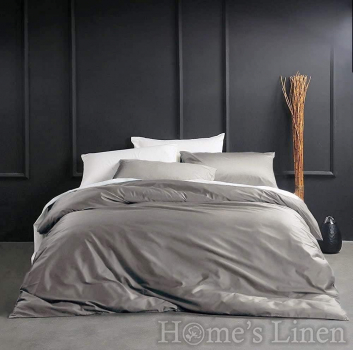 Луксозен спален комплект памучен сатен, 100% памук 300 нишки, "Plain" Silver Grey, Premium Collection