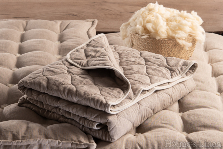 All season duvet cover with linen 100% Merino wool "Cuddle Nature Linen Summer", the Woolland