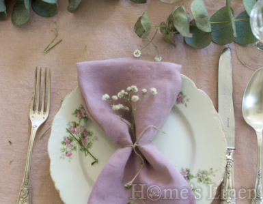 Copy of Linen Napkin with contrasting edging from French natural linen, vintage style "Natural"