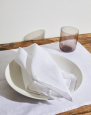 Linen Napkin with contrasting edging from French natural linen, vintage style "Alaska"