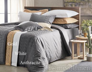 Luxury Bed Linen Set, 100% Egyptian cotton jacquard "VA Logo" gold, Valeron